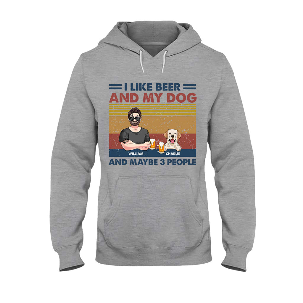 J'aime la bière et mes chiens - T-shirt et sweat à capuche personnalisés pour chiens