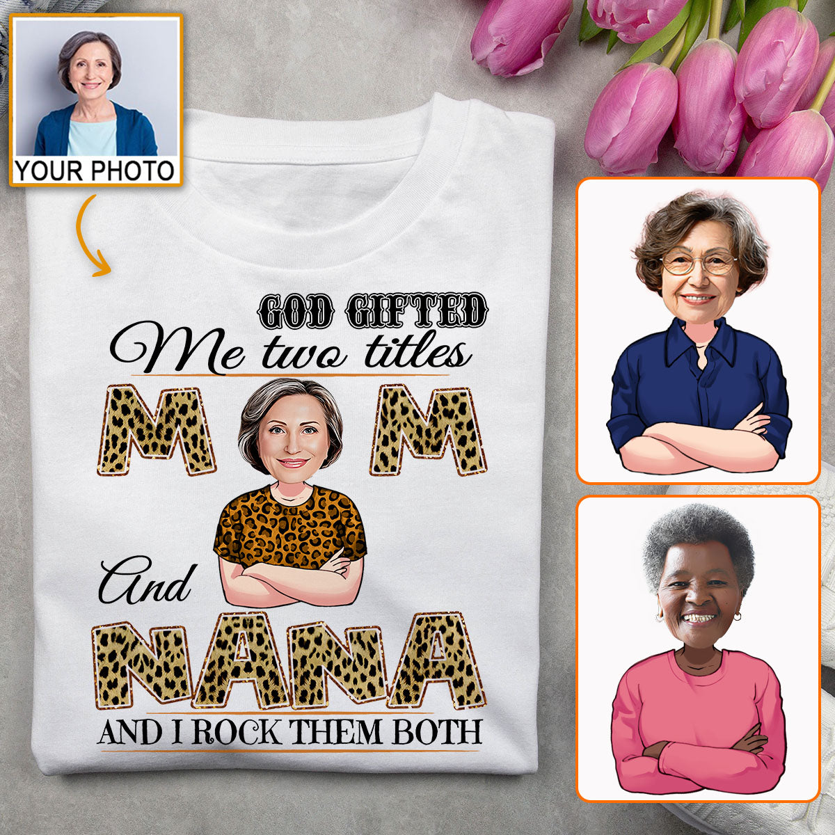 Maman et grand-mère - T-shirt et sweat à capuche personnalisés pour maman
