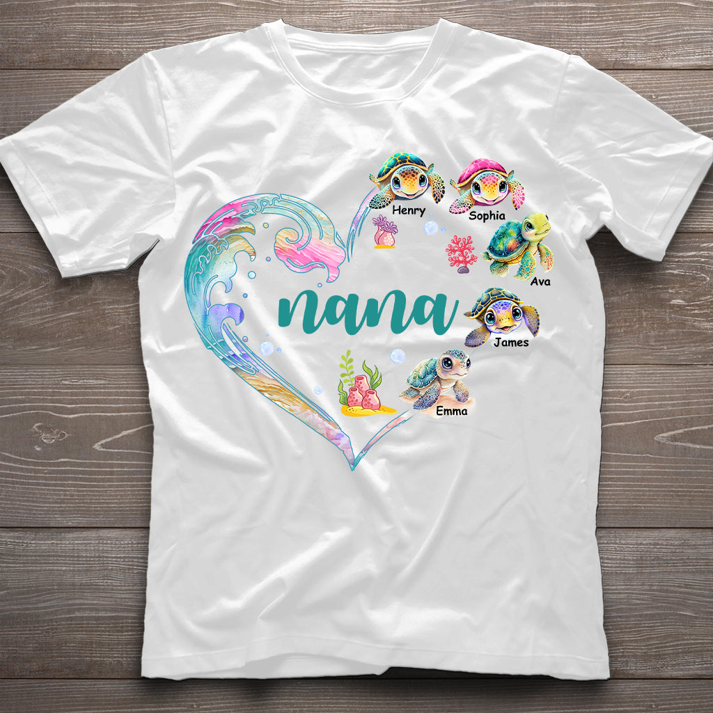 La petite tortue de mamie - T-shirt et sweat à capuche personnalisés pour grand-mère