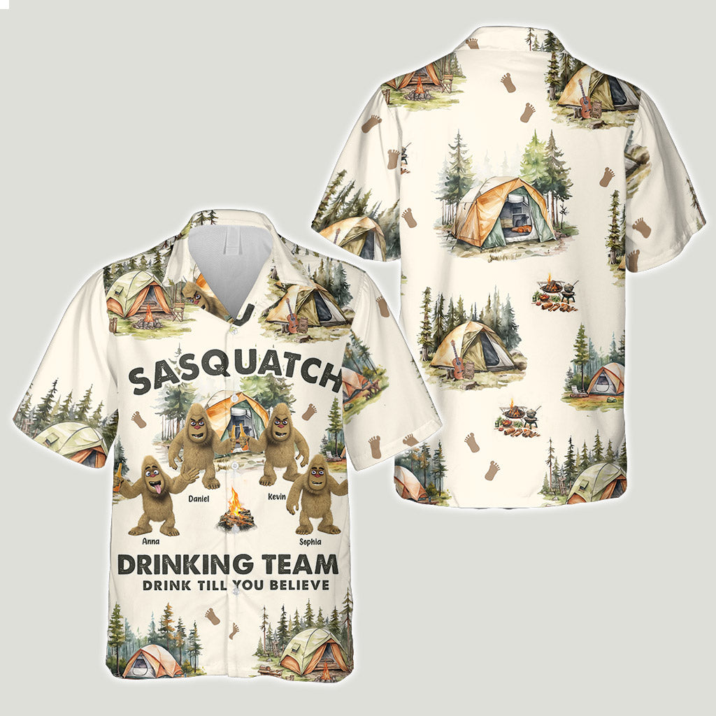 Buvez jusqu'à y croire - Chemise hawaïenne de camping personnalisée