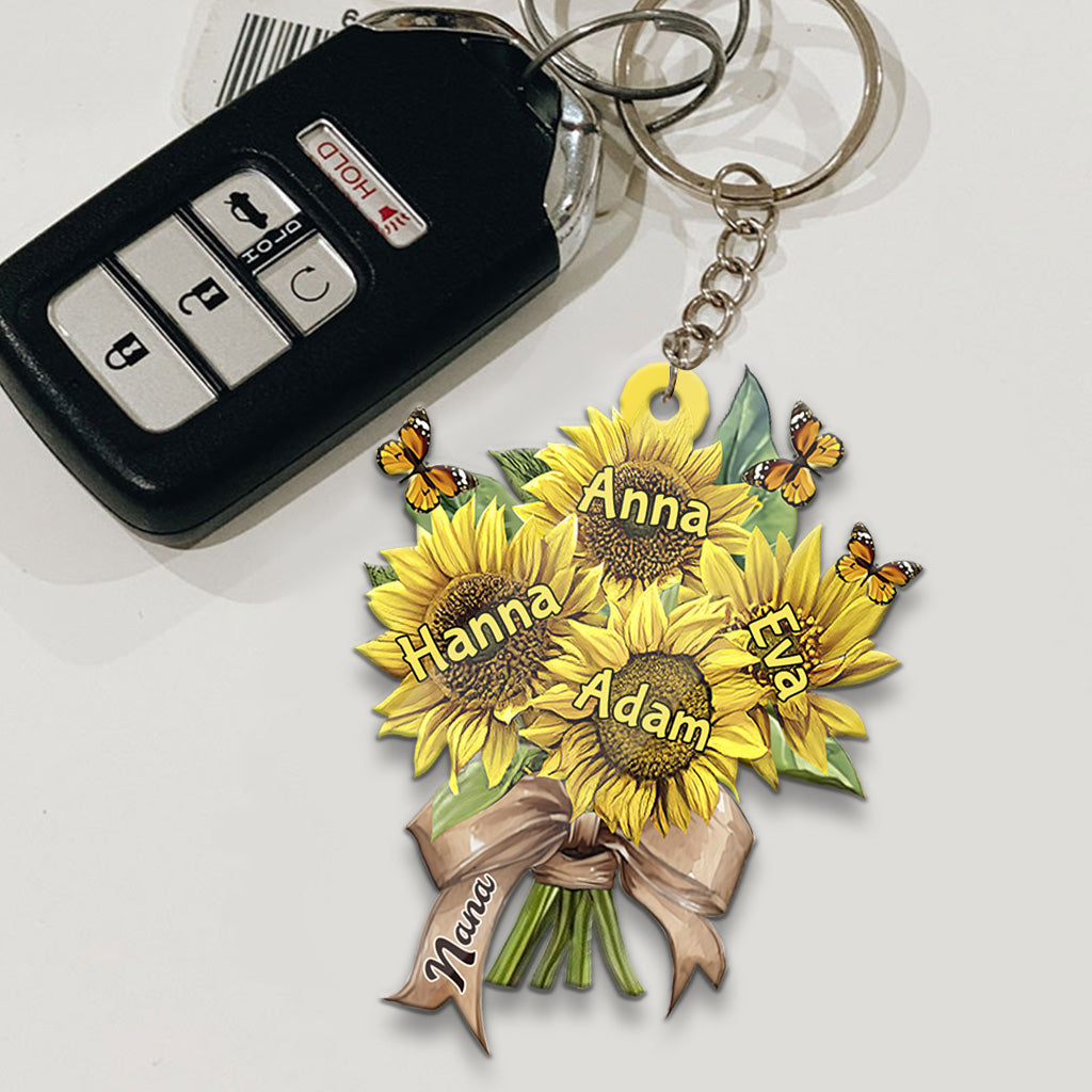Tournesols de la maman de grand-mère - Porte-clés personnalisé pour grand-mère