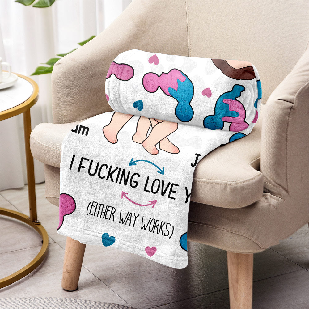 Couverture personnalisée pour couple « Je t'aime » humoristique