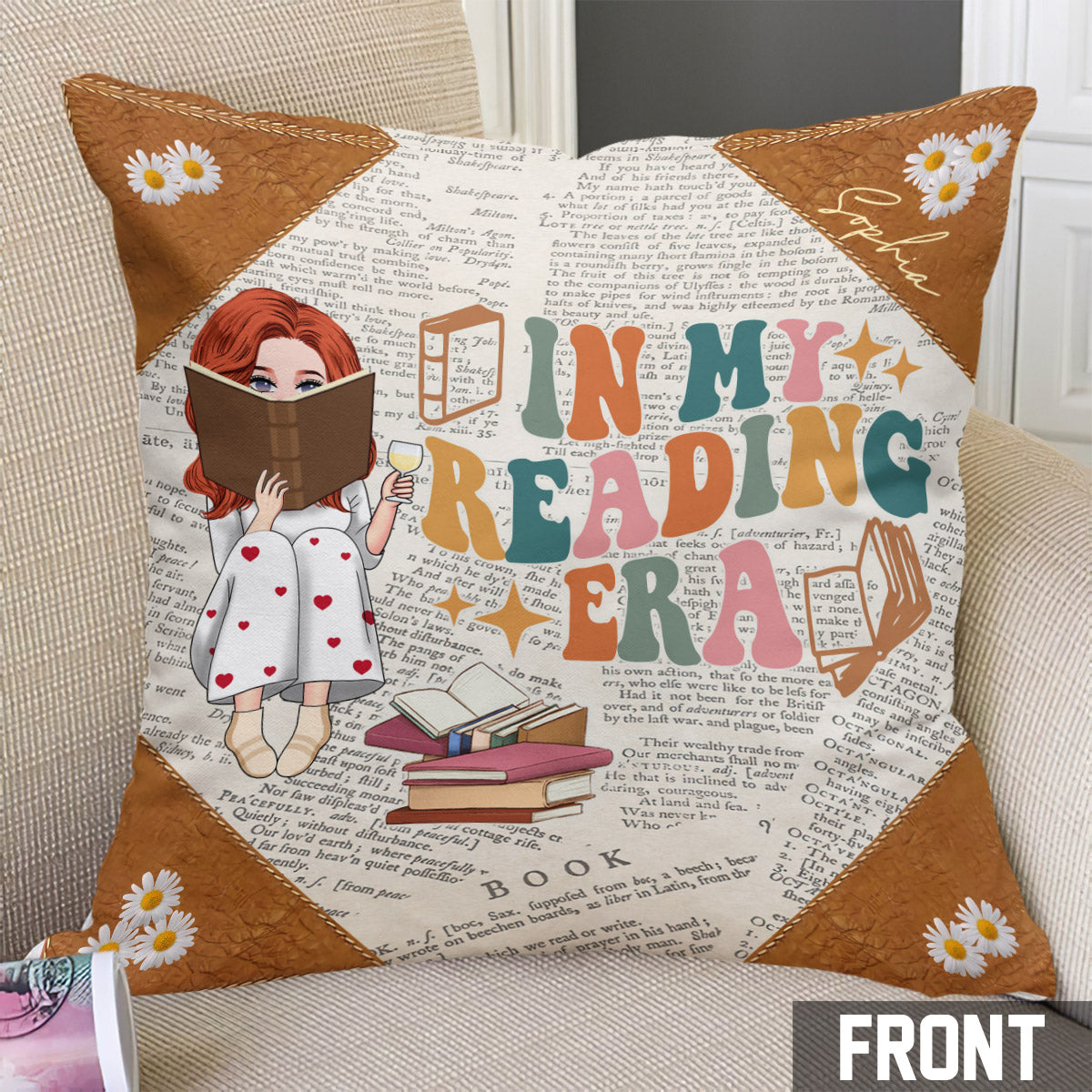 Coussin décoratif personnalisé « À l’époque de ma lecture »