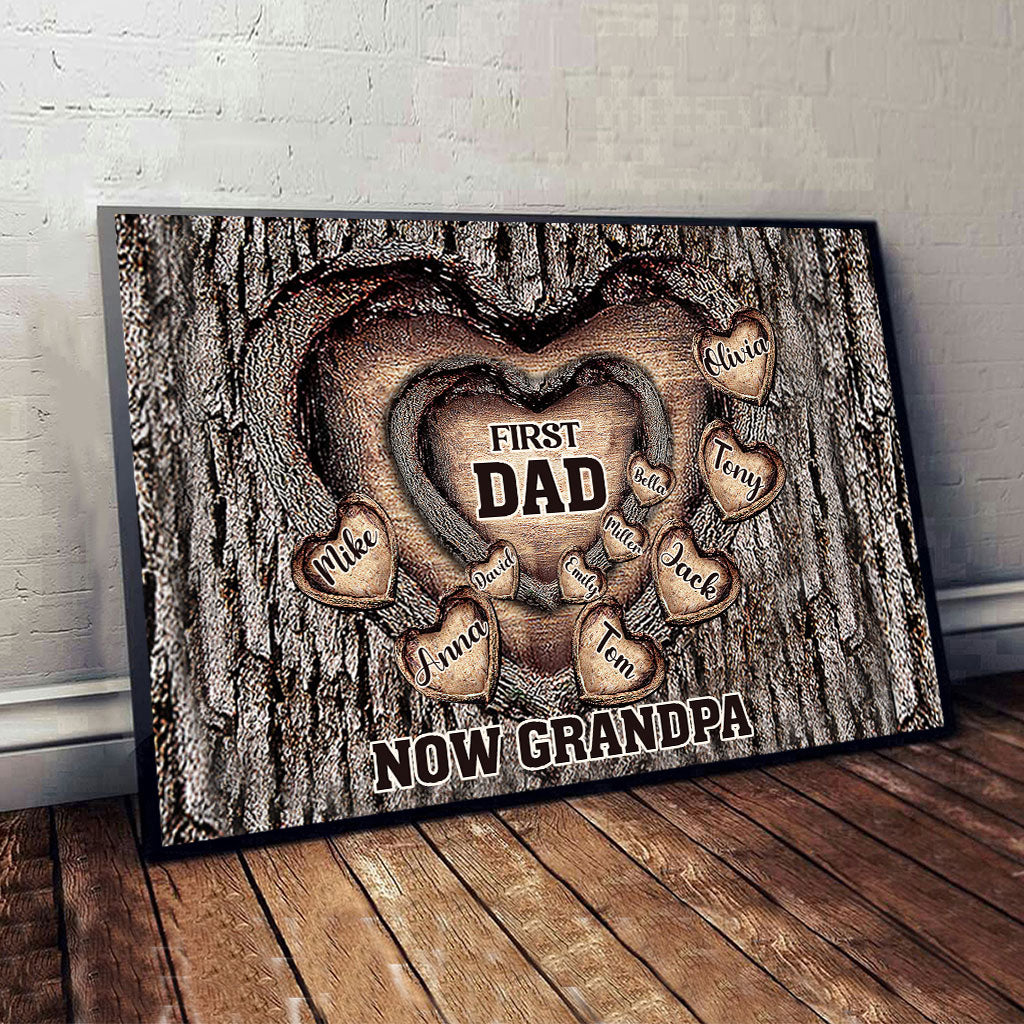 Premier papa, maintenant grand-père - Toile et affiche personnalisées pour papa
