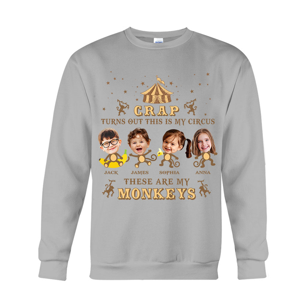 Ceci est mon cirque, ce sont mes singes - T-shirt et sweat à capuche personnalisés pour maman