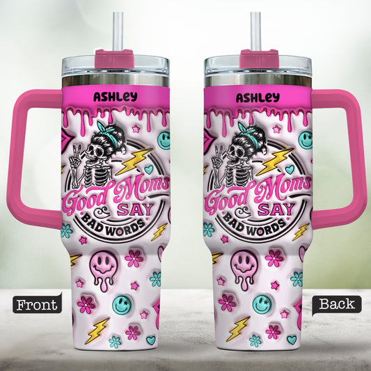 « Maman sage dit des gros mots » - Gobelet isotherme personnalisé avec anse