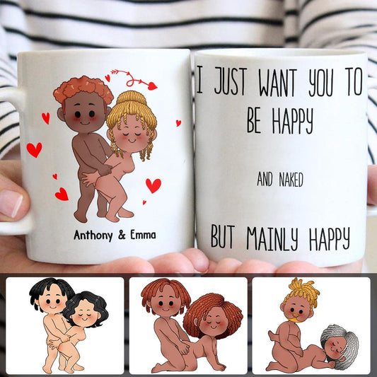 Je veux juste que tu sois heureux - Cadeau pour couple (mari, femme, petit ami, petite amie) - Mug personnalisé