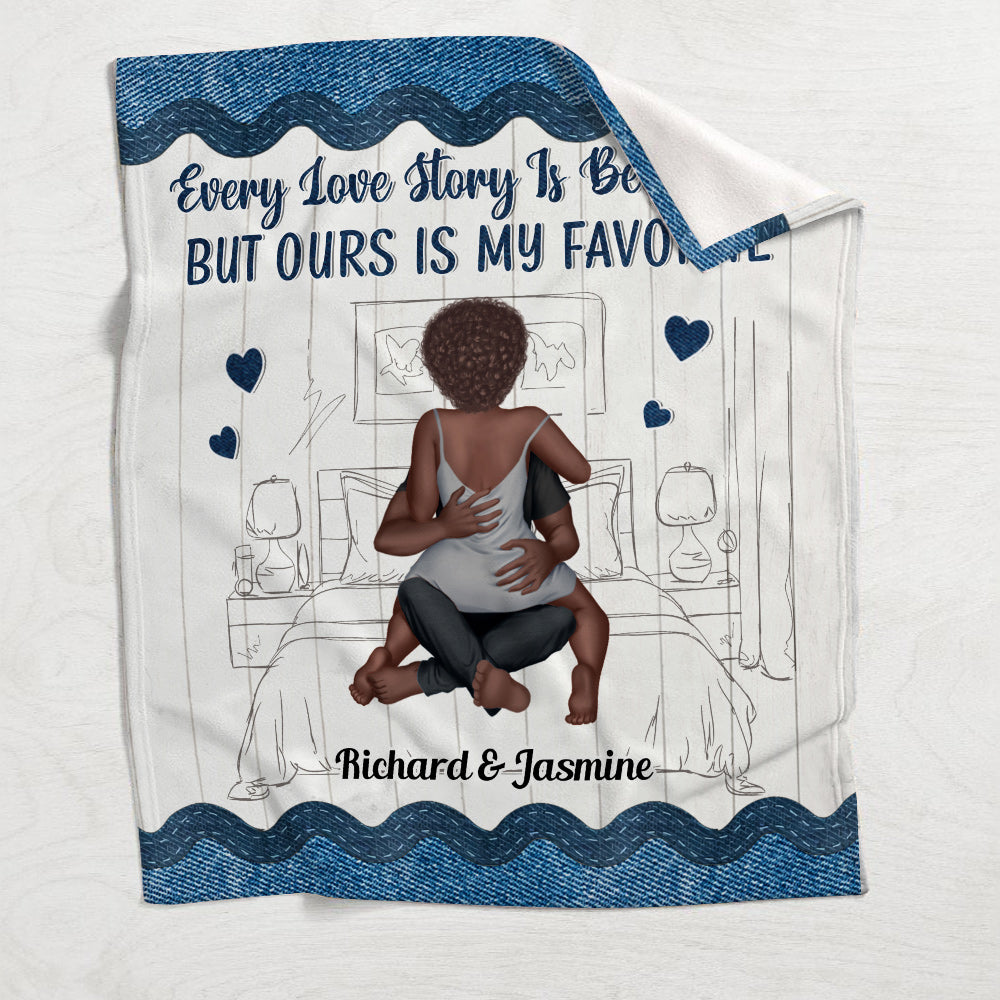 Ours Is My Favorite - Personalized African American Blanket