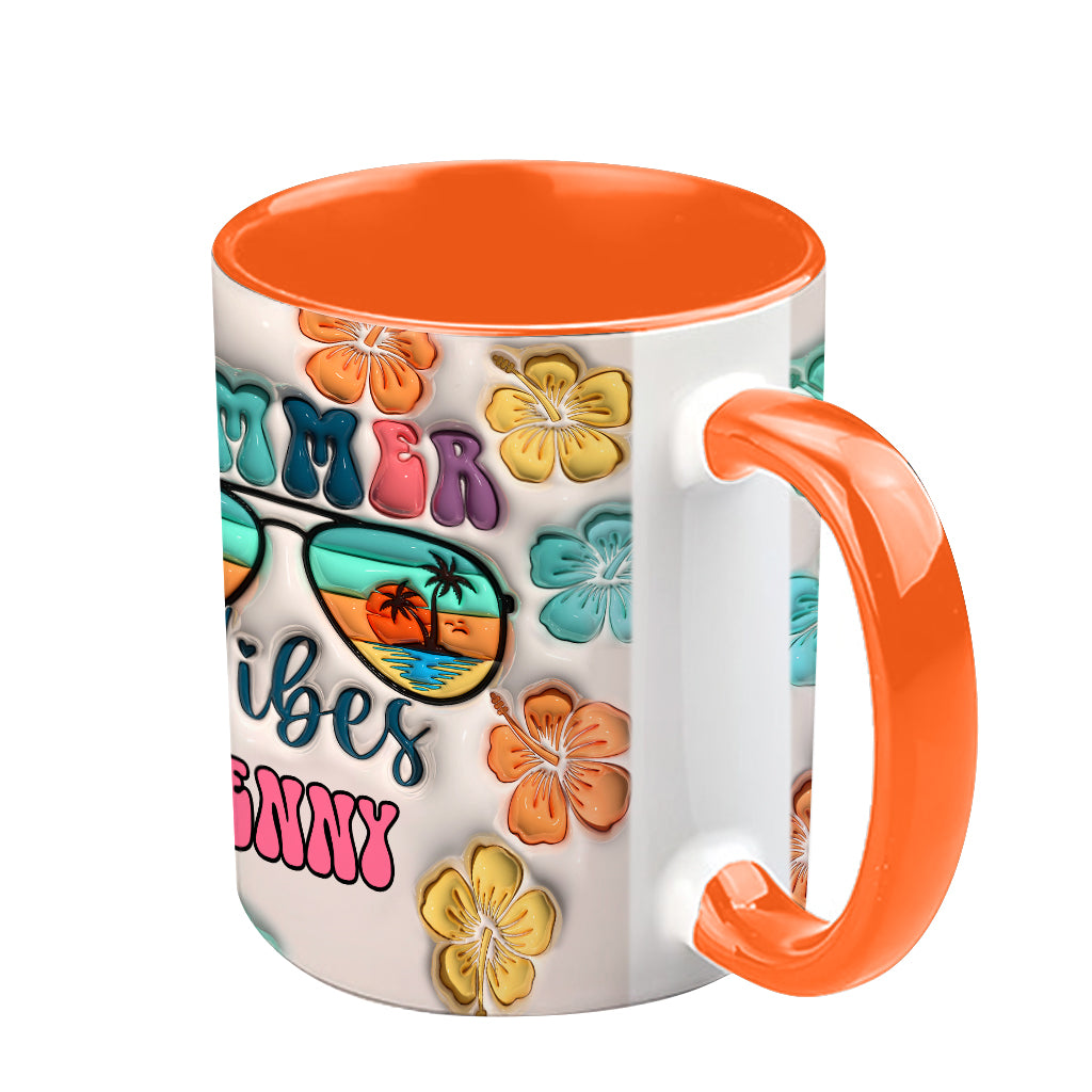Summer Vibes Inflated - Personalized Sea Lover Accent Mug