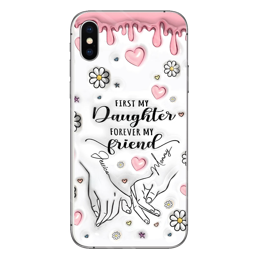 Ma mère d'abord, mon amie pour toujours - Coque de téléphone transparente personnalisée pour maman