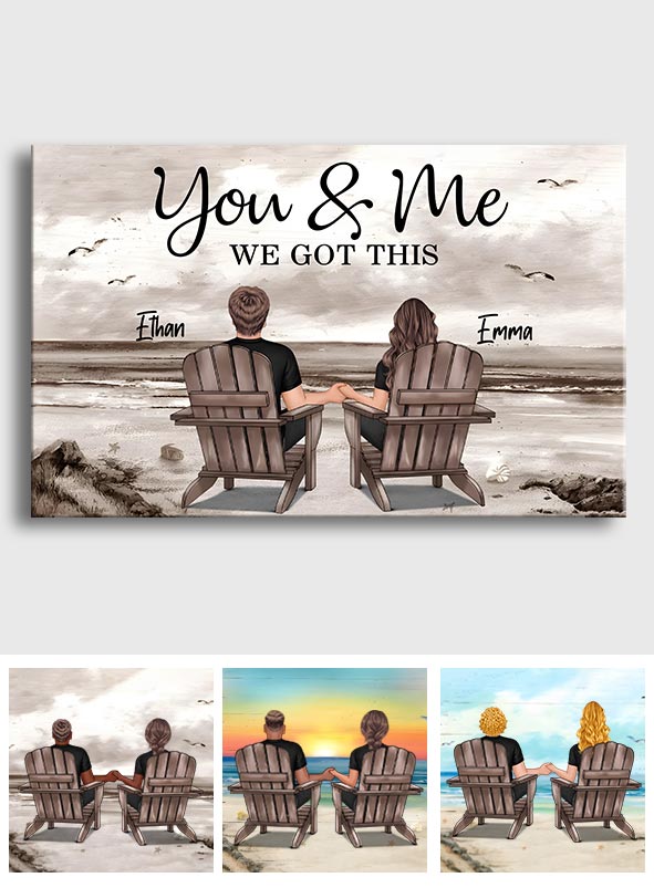 Paysage de plage pour couple - Toile et affiche personnalisées pour couple