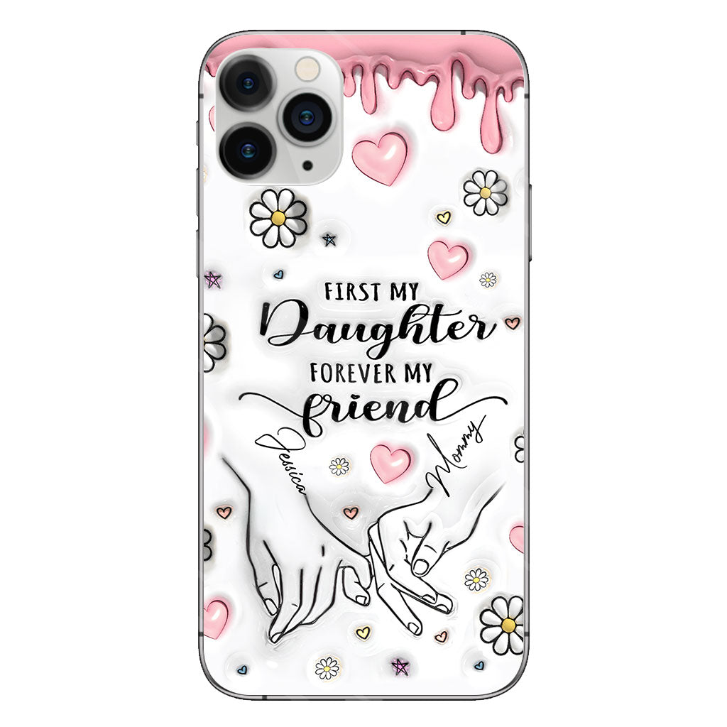 Ma mère d'abord, mon amie pour toujours - Coque de téléphone transparente personnalisée pour maman