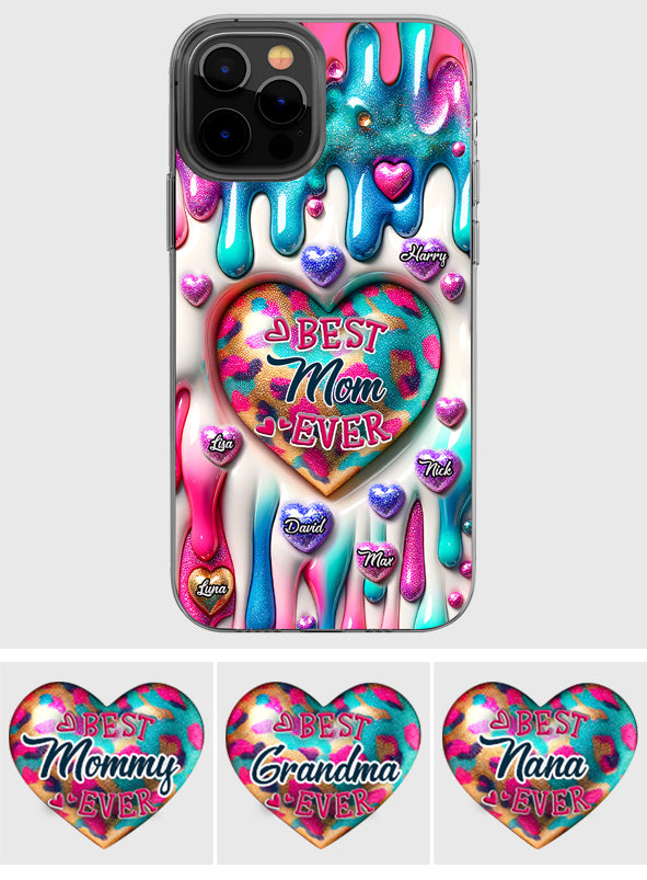 Meilleure maman/grand-mère du monde - Coque de téléphone transparente personnalisée pour maman