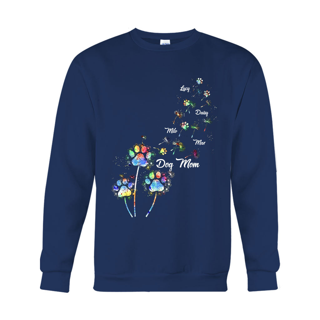 Maman de chien/Maman de chat/Maman d'animal de compagnie - T-shirt et sweat à capuche personnalisés avec pissenlit coloré - Motif chien