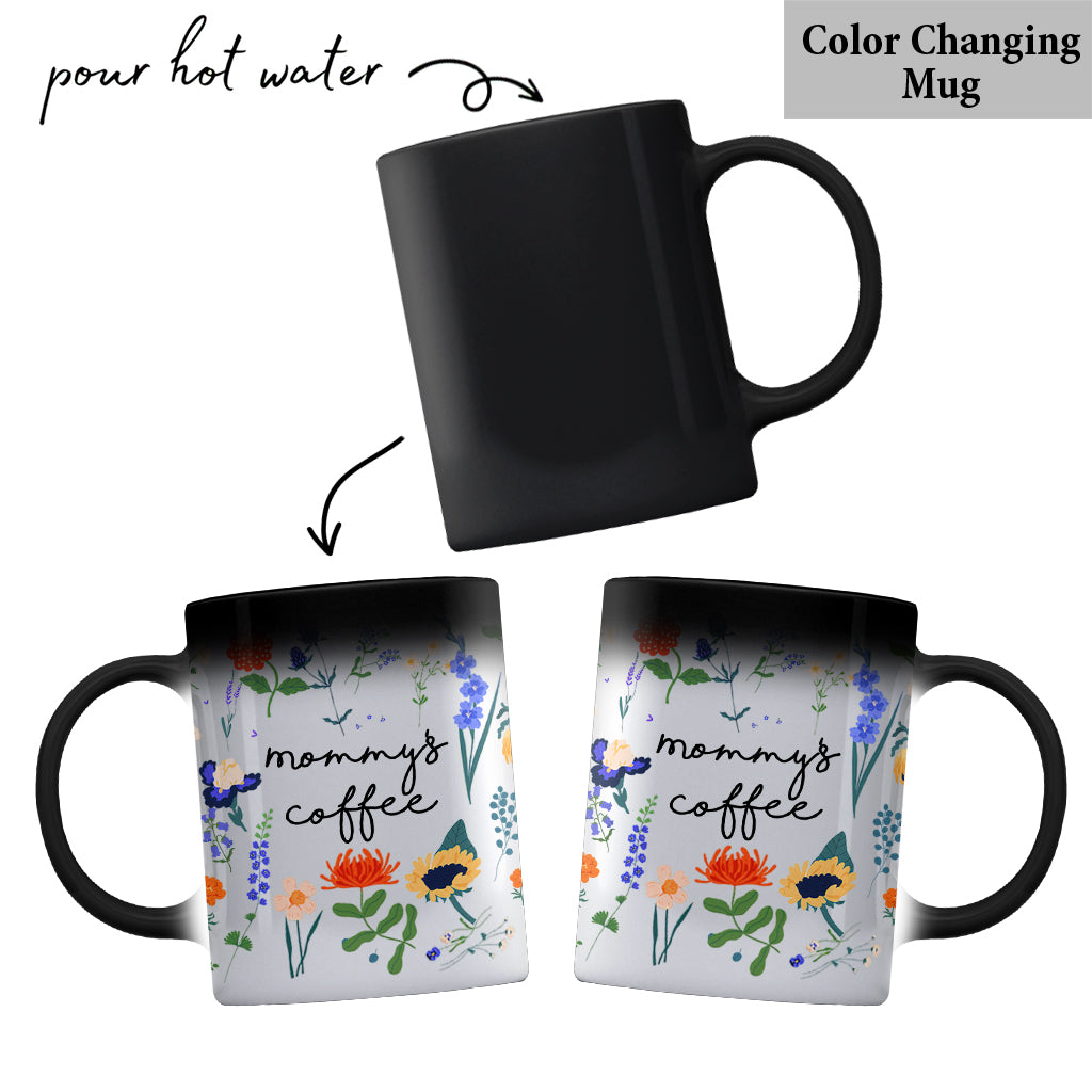 Tasse à café personnalisée avec motif floral botanique - Mug pour maman