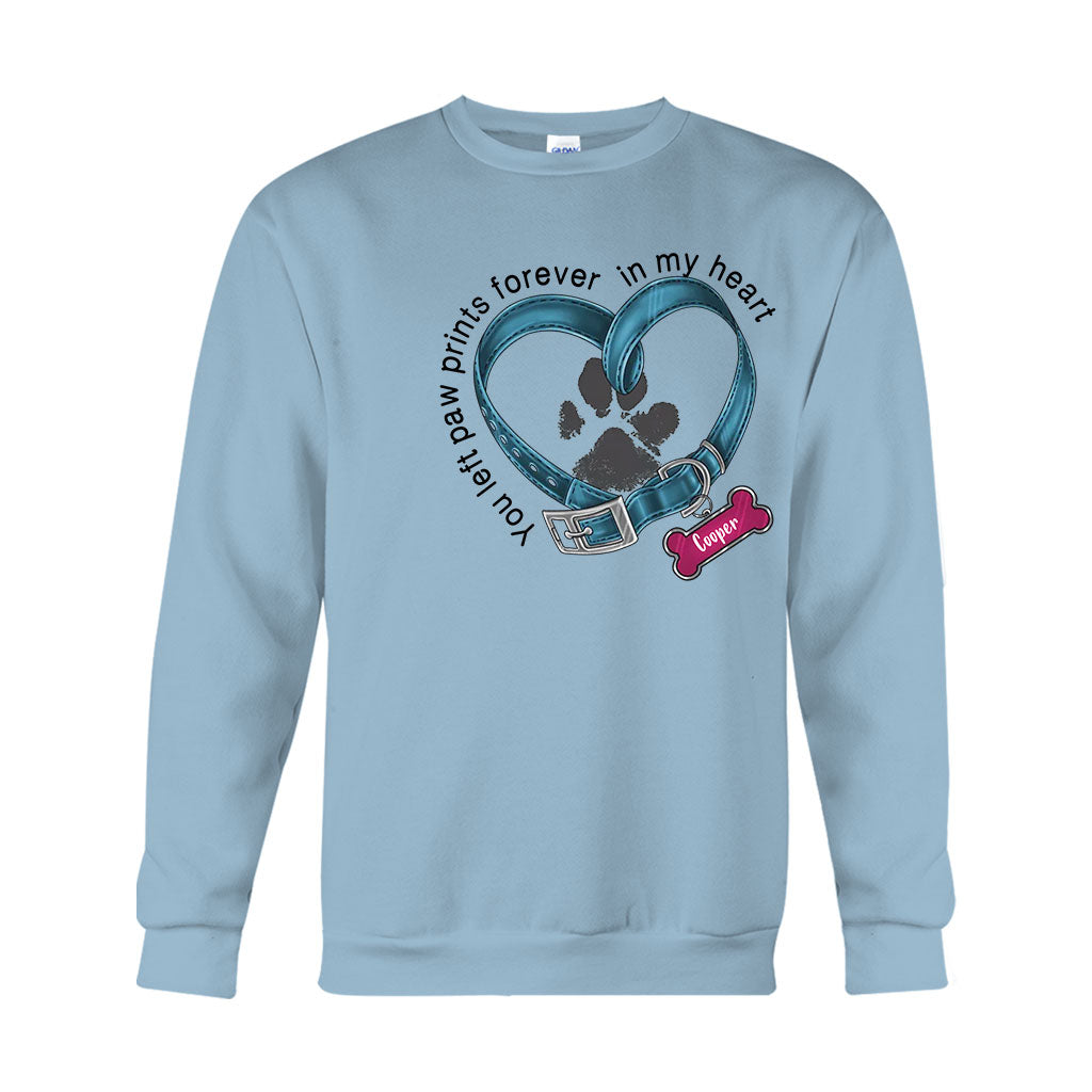 Tu as laissé des empreintes de pattes à jamais dans mon cœur - T-shirt et sweat à capuche personnalisés pour chien