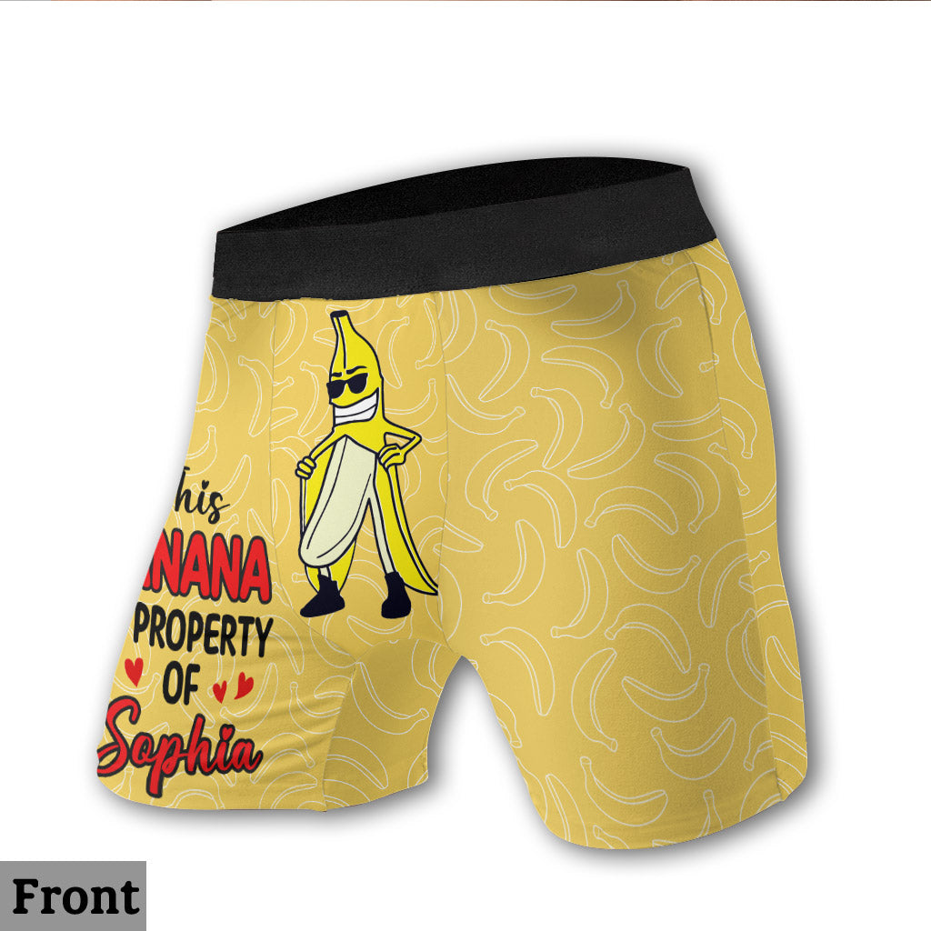 Cette banane est la propriété de - Boxers personnalisés pour couples d'hommes