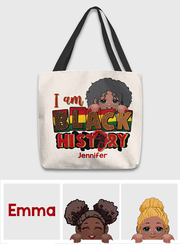 I Am Black History - Personalized African American Tote Bag
