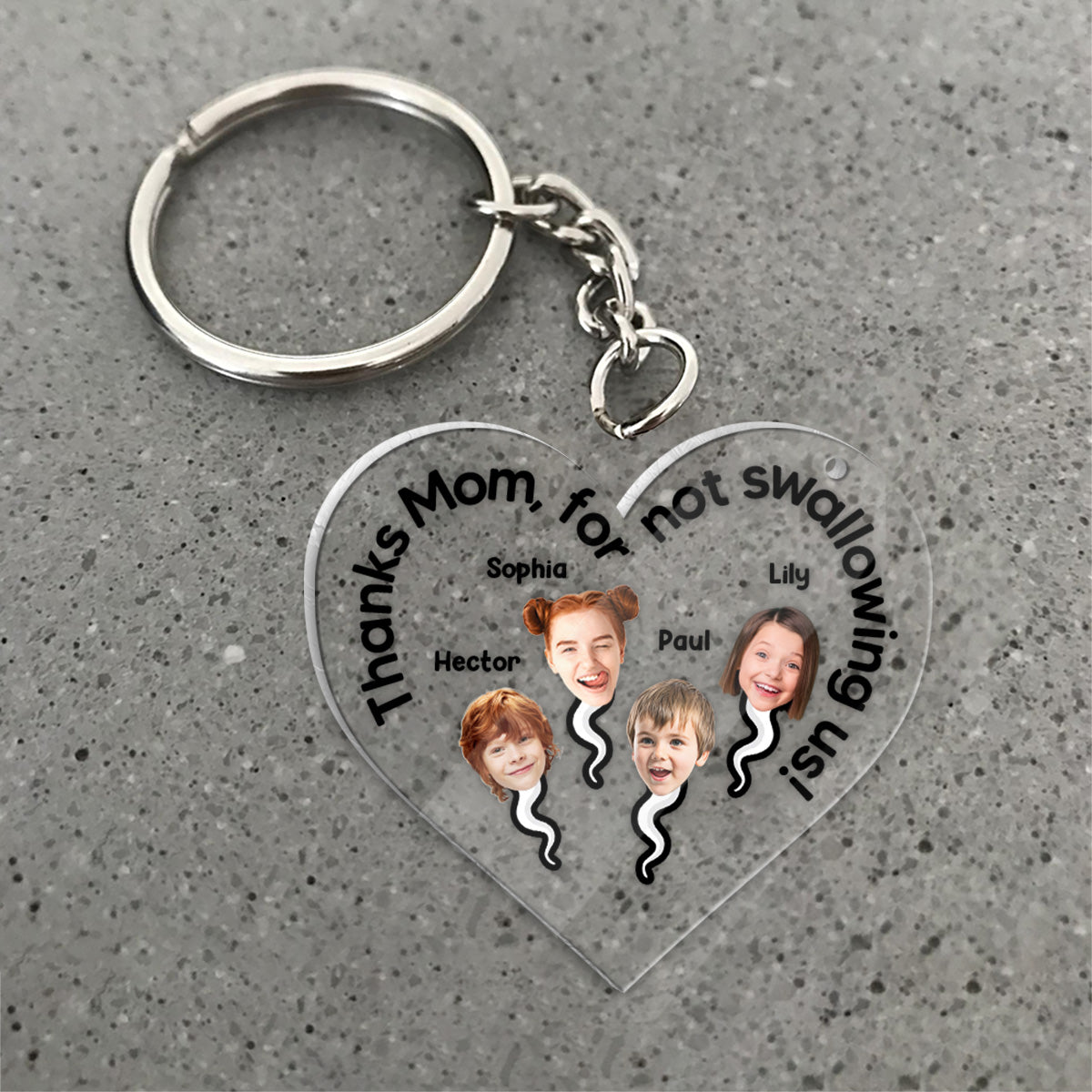 Merci maman de ne pas nous avoir avalés - Porte-clés transparent personnalisé pour maman