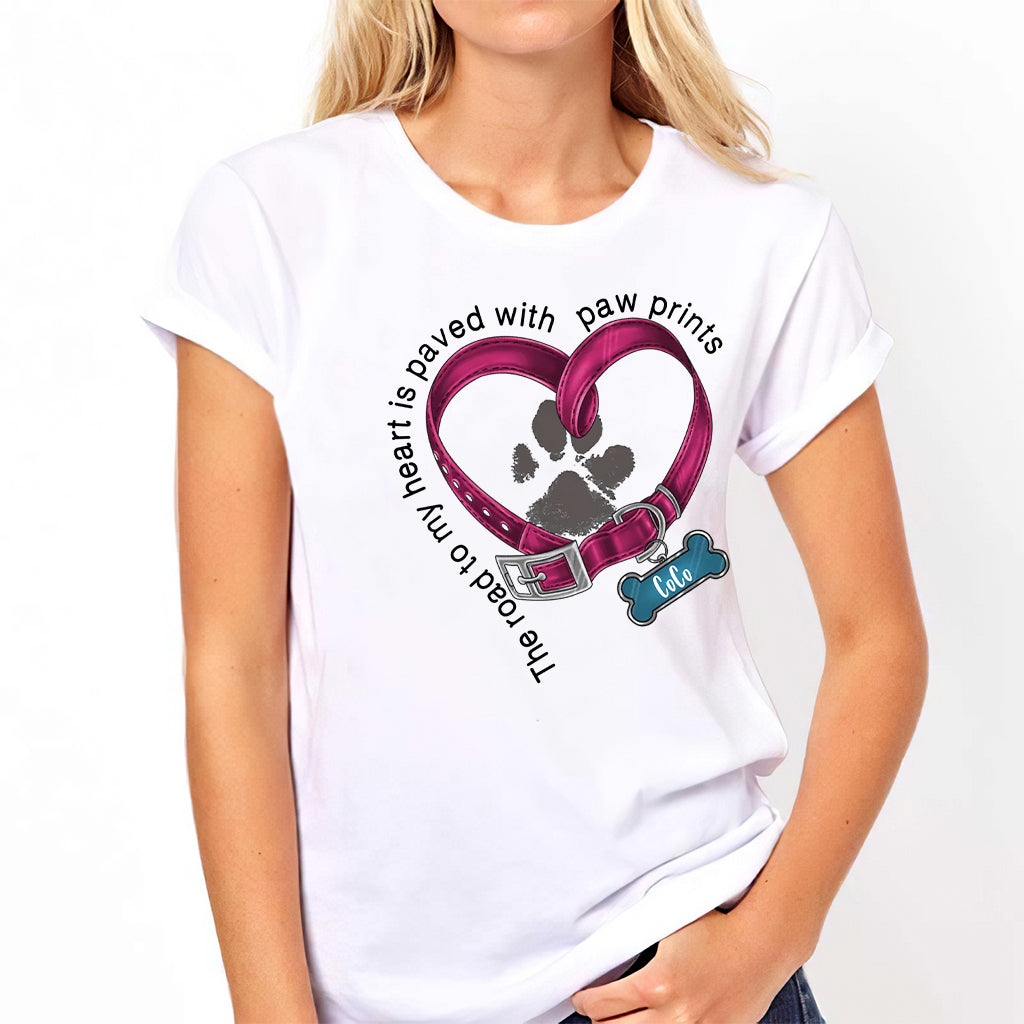 Tu as laissé des empreintes de pattes à jamais dans mon cœur - T-shirt et sweat à capuche personnalisés pour chien