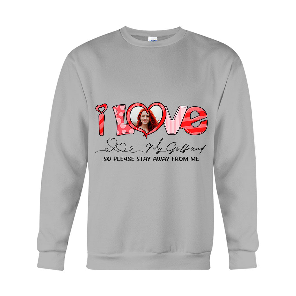 I Love My Girlfriend Boyfriend Husband Wife Custom Photo - Personalized Couple T-shirt And Hoodie