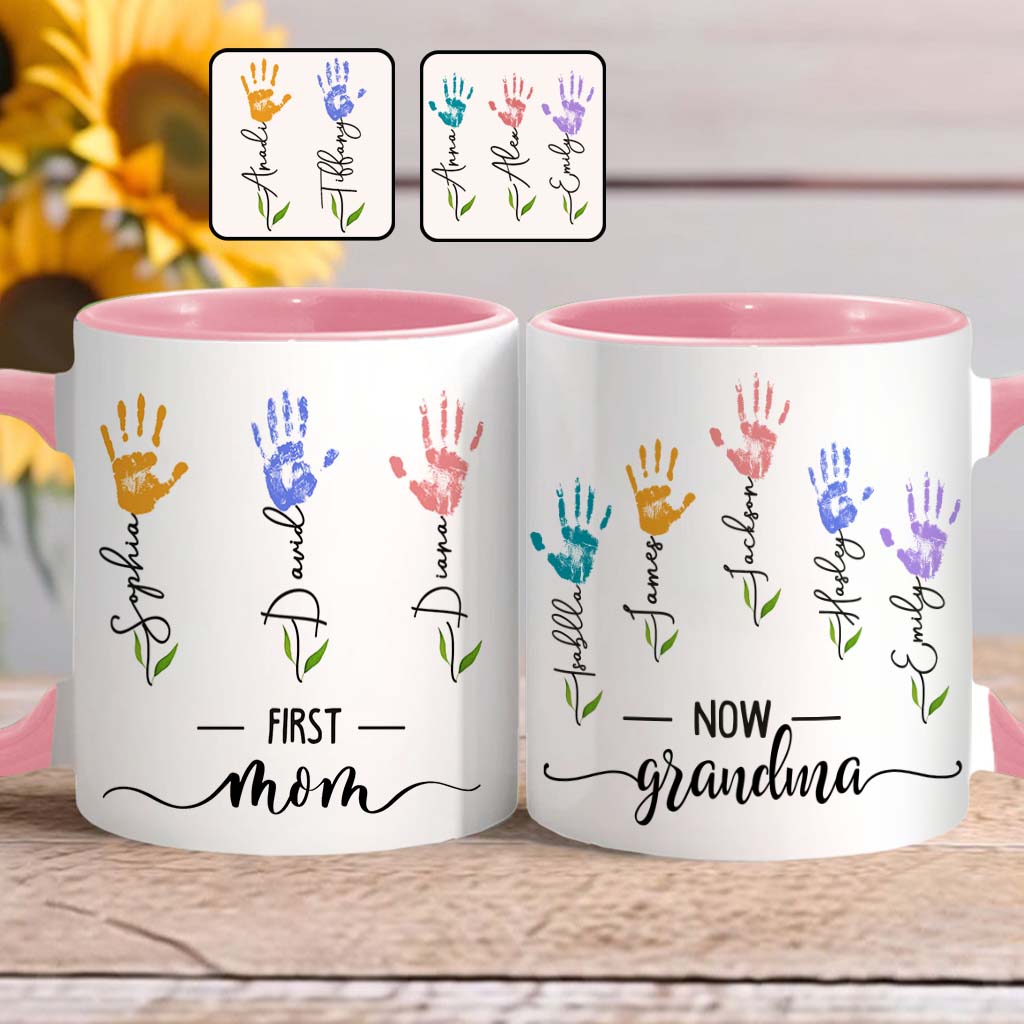 Première maman, maintenant grand-mère - Mug personnalisé « Maman »