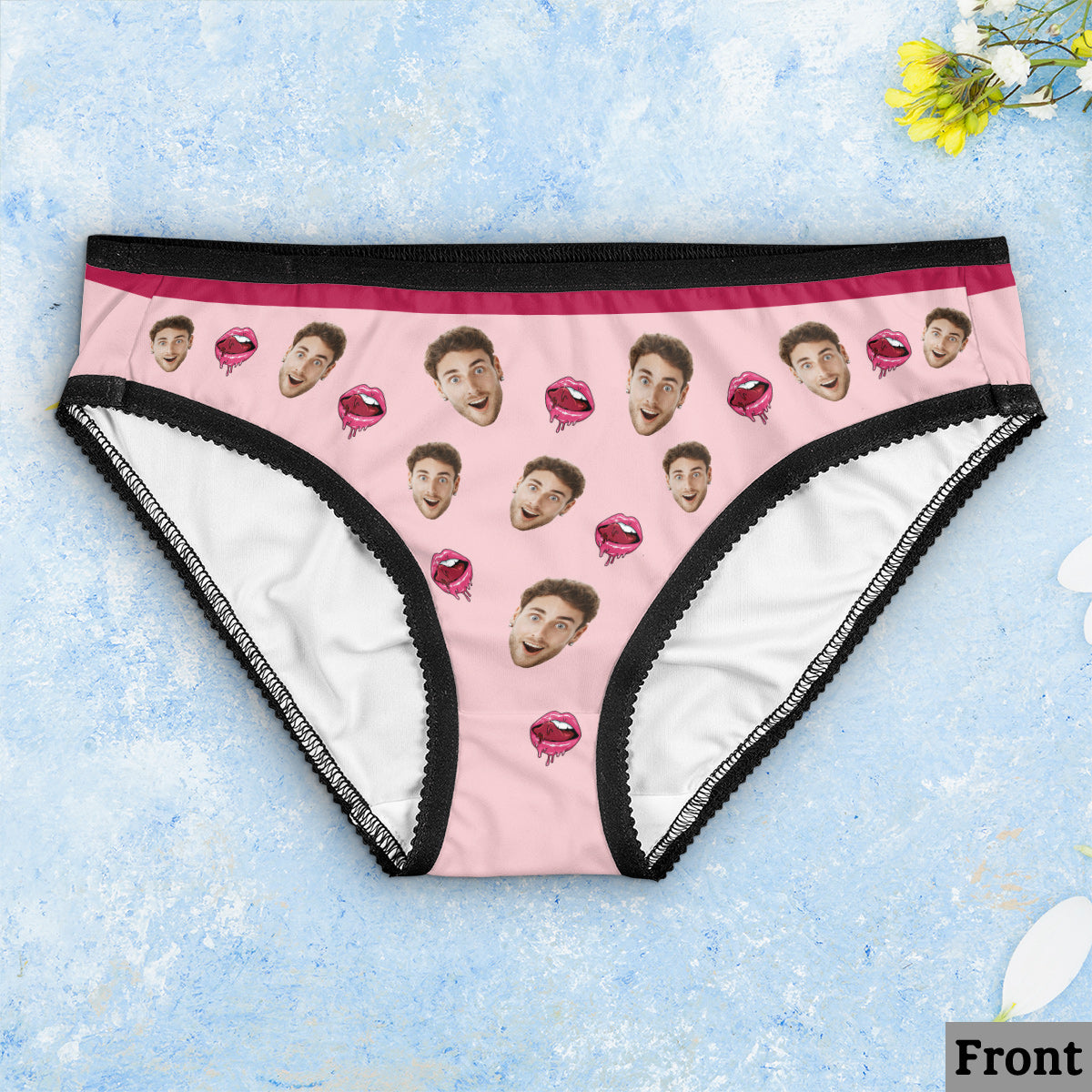 Culotte mouillée - Culottes personnalisées pour couples avec bordure en dentelle