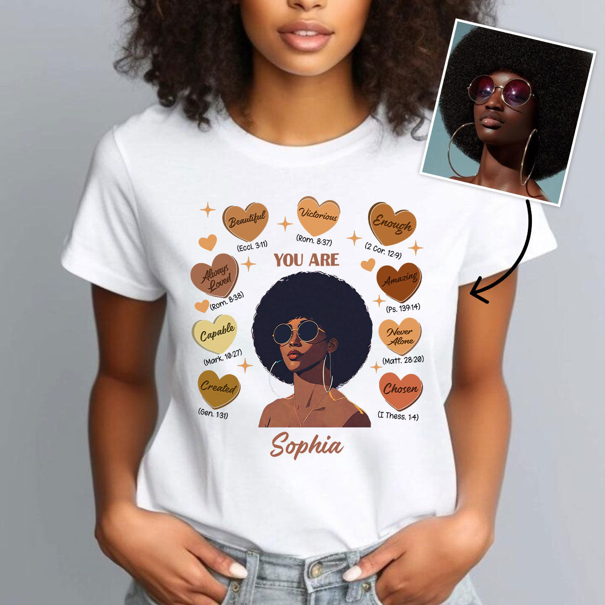 Dieu a dit que tu es - T-shirt et sweat à capuche personnalisés pour afro-américains