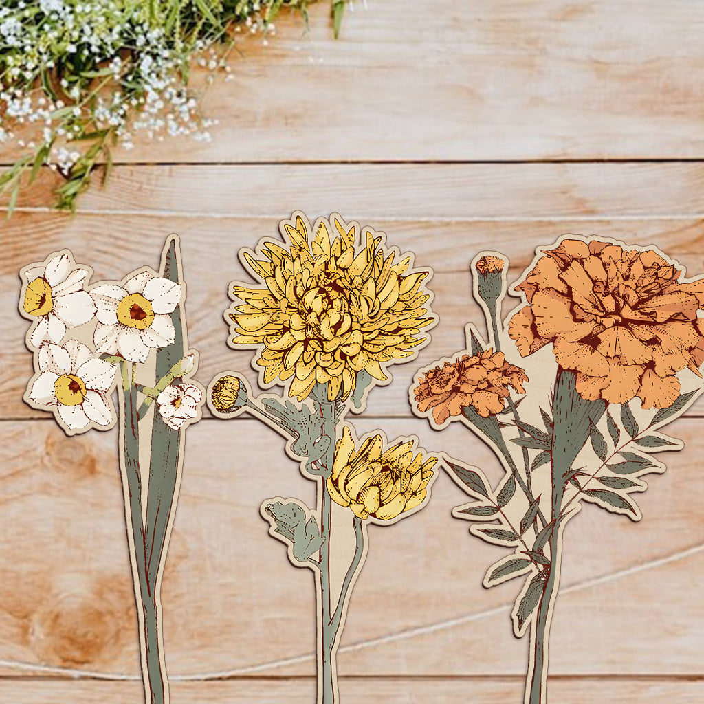 Fleur de naissance en bois - Fleur de naissance personnalisée pour maman 