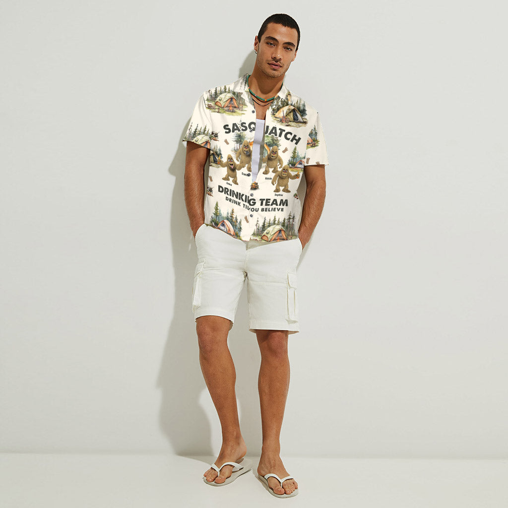 Buvez jusqu'à y croire - Chemise hawaïenne de camping personnalisée
