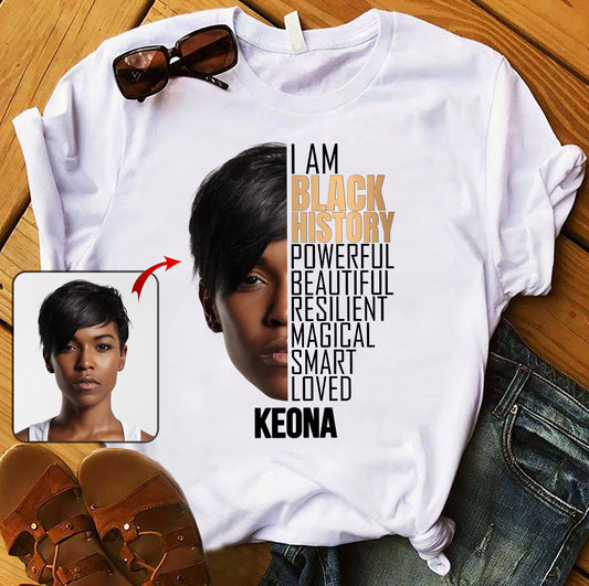 T-shirt et sweat à capuche personnalisés « Je suis Noir » avec photo de l'histoire - T-shirt et sweat à capuche afro-américains personnalisés