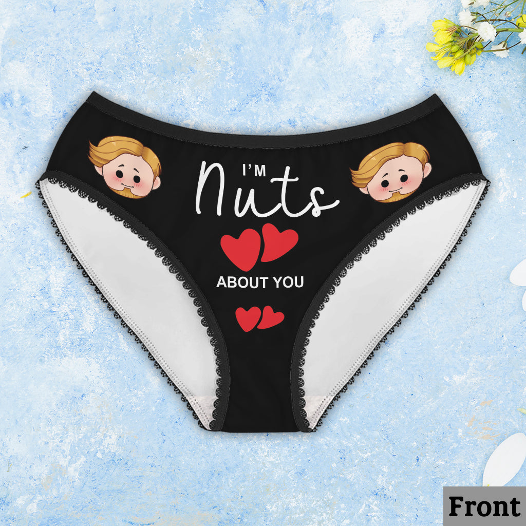 Je suis folle de toi - Culottes femme et boxers homme personnalisés avec bordure en dentelle