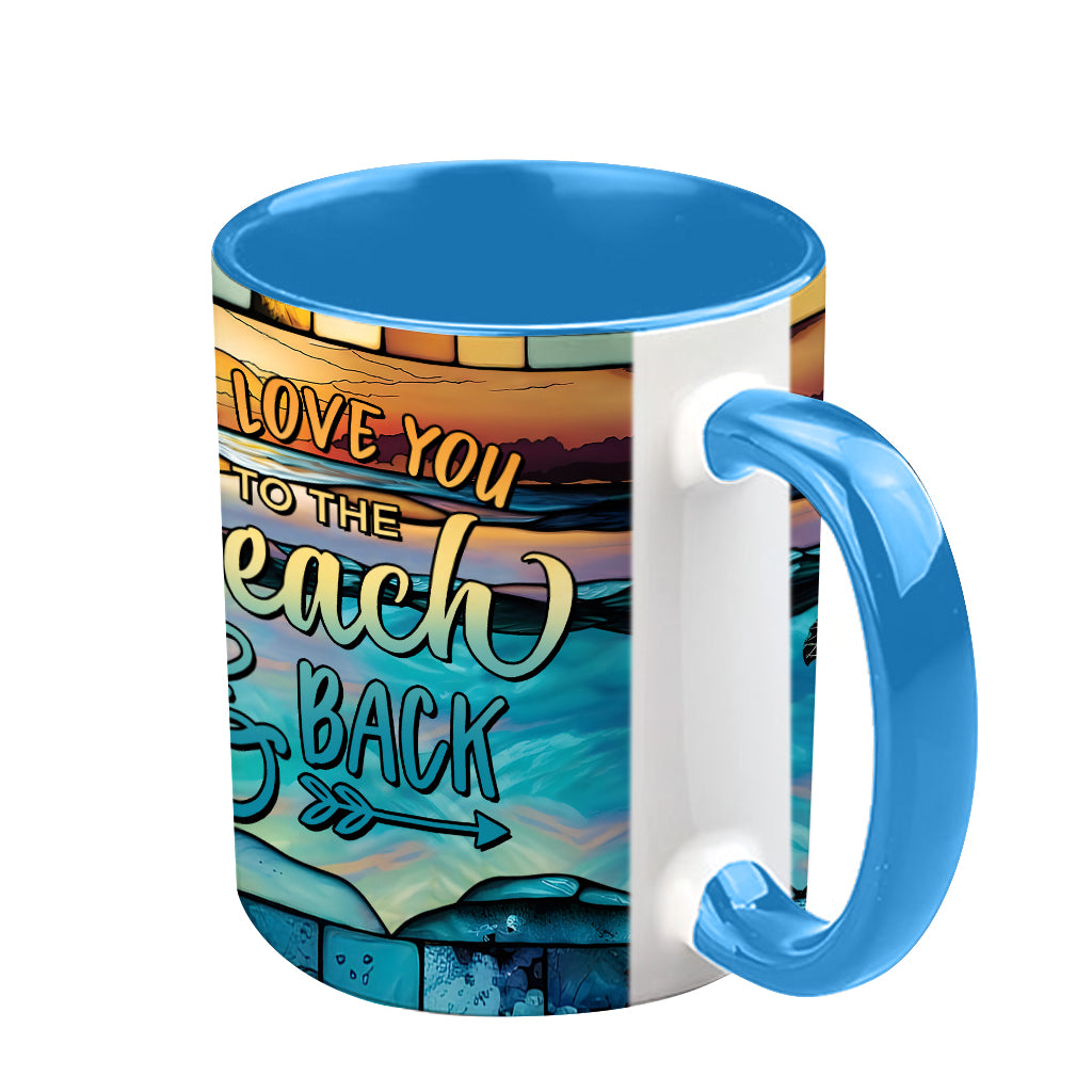 I Love You To The Beach And Back Turtle Mother And Children - Personalized Turtle Accent Mug