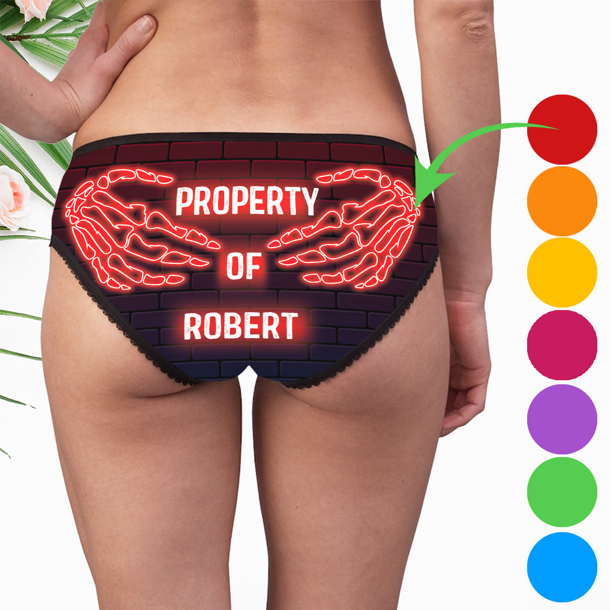 Culottes pour femmes personnalisées avec bordure en dentelle, appartenant à votre petit ami/petite amie/mari/femme...