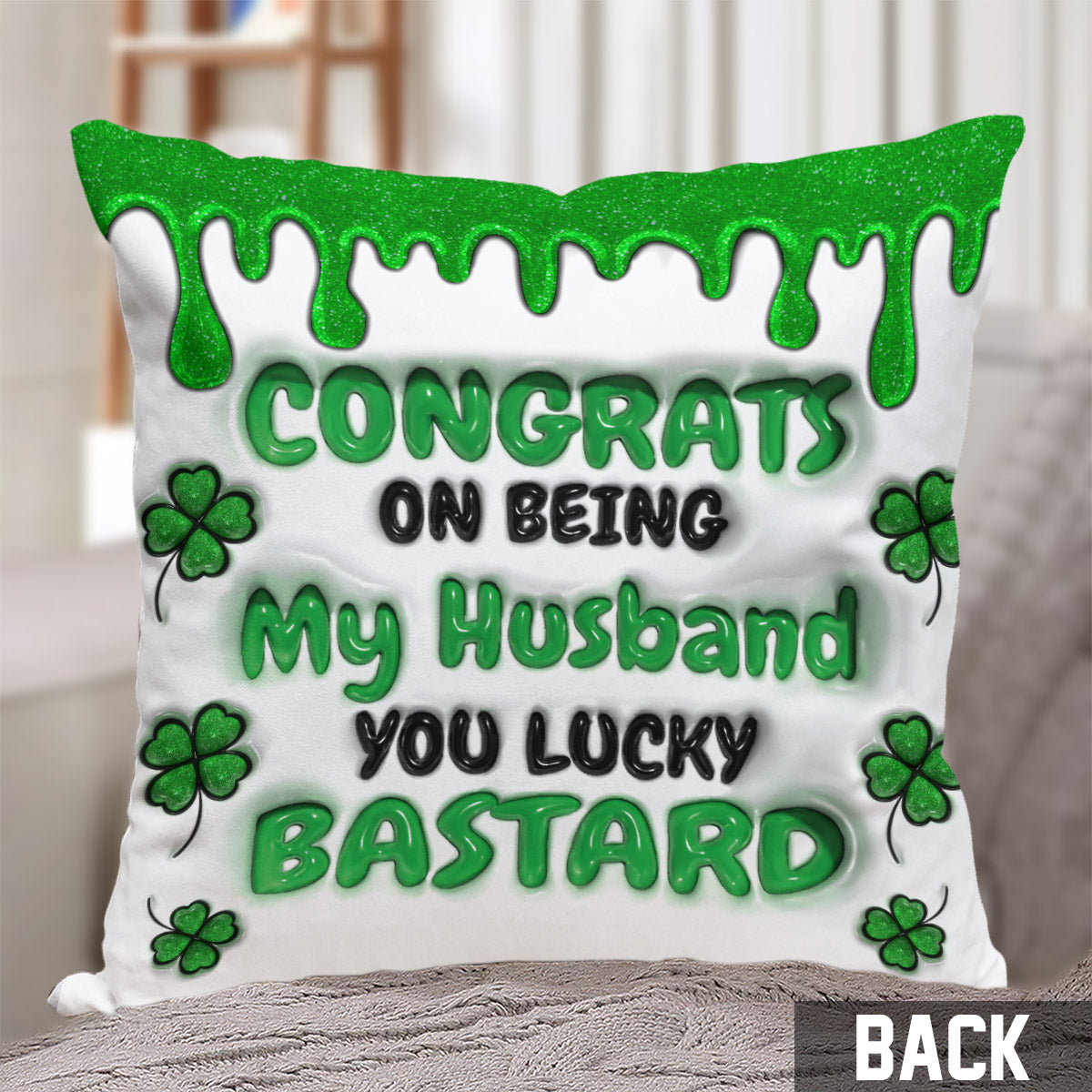 Félicitations pour être mon mari ! - Coussin décoratif personnalisé pour couple