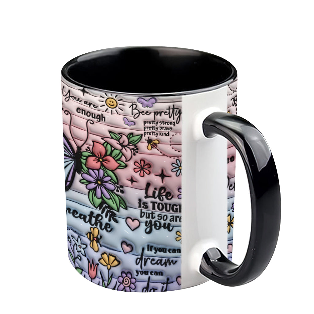 Mug personnalisé avec papillons, citations inspirantes et affirmations positives
