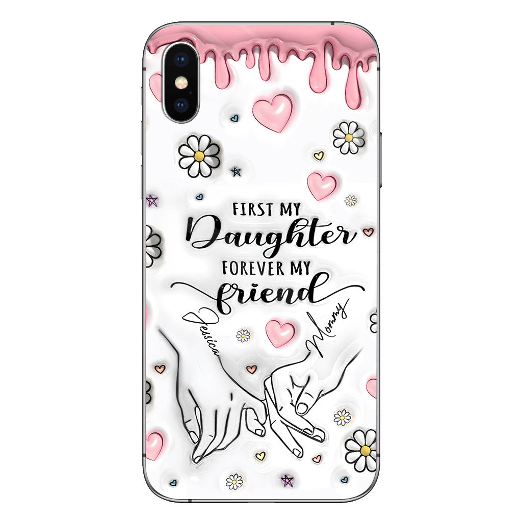 Ma mère d'abord, mon amie pour toujours - Coque de téléphone transparente personnalisée pour maman