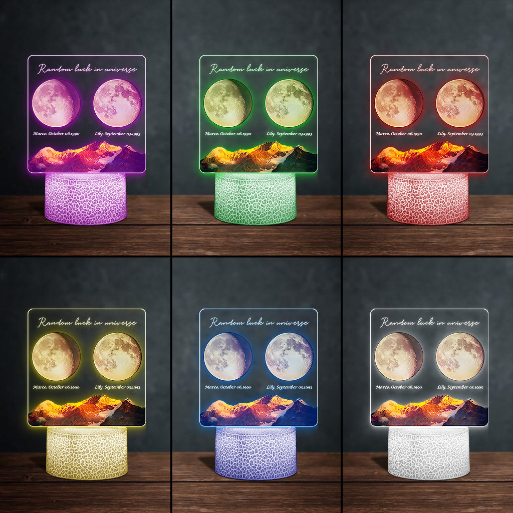 Chance aléatoire dans l'univers - Socle lumineux personnalisé en forme de couple