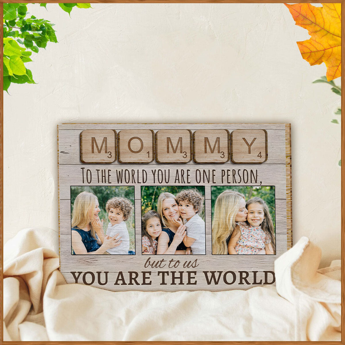 Mère, Père, Pour le monde, Tu es une seule personne - Photo personnalisée - Plaque en bois double couche - Décoration murale personnalisée pour maman