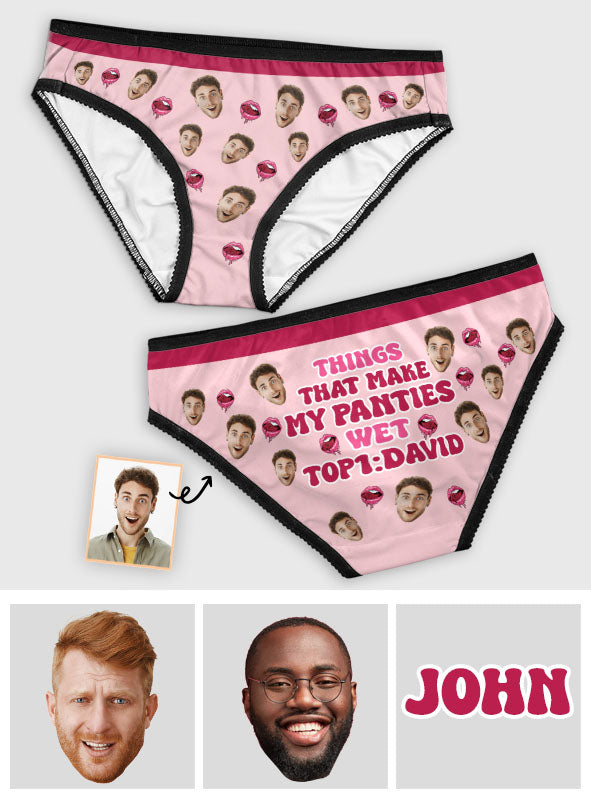 Culotte mouillée - Culottes personnalisées pour couples avec bordure en dentelle