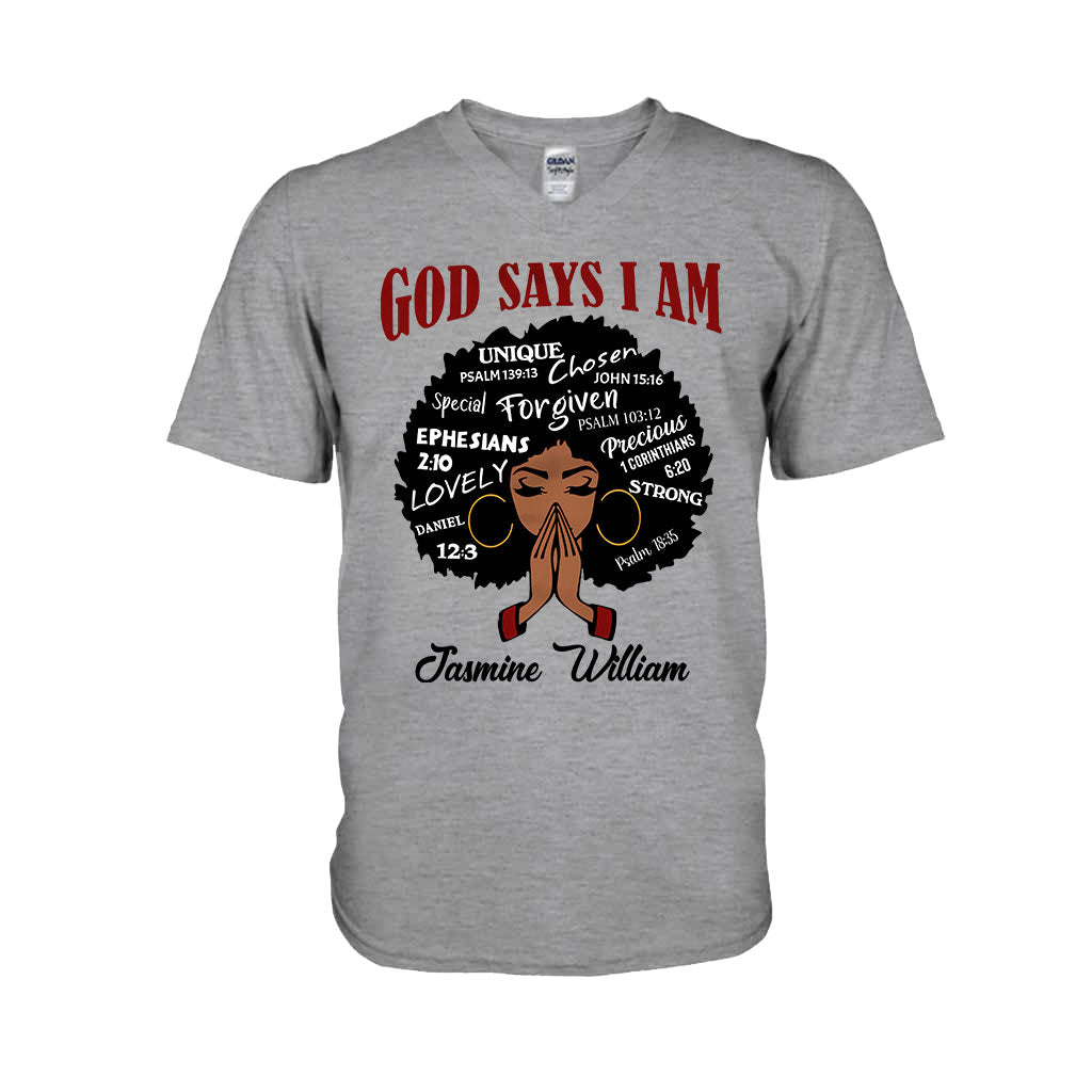 Dieu dit que je suis - T-shirt et sweat à capuche personnalisés pour afro-américains