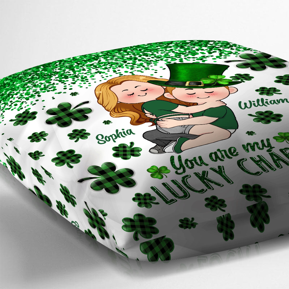 Tu es mon porte-bonheur - Coussin décoratif personnalisé pour couple