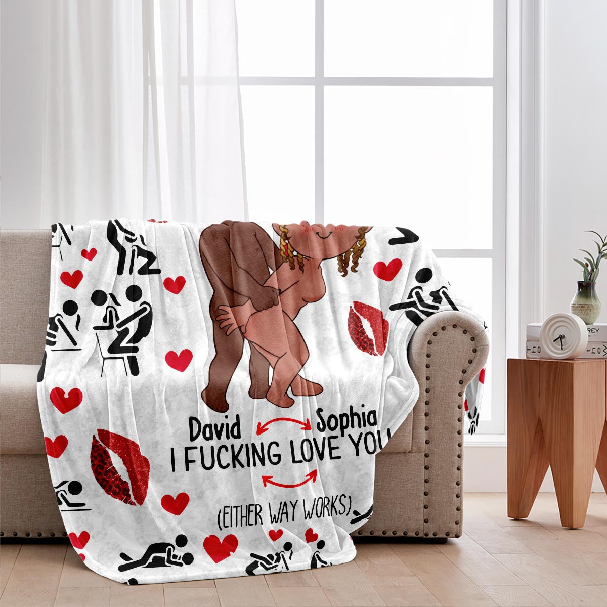 Je t'aime - Couverture personnalisée pour couple