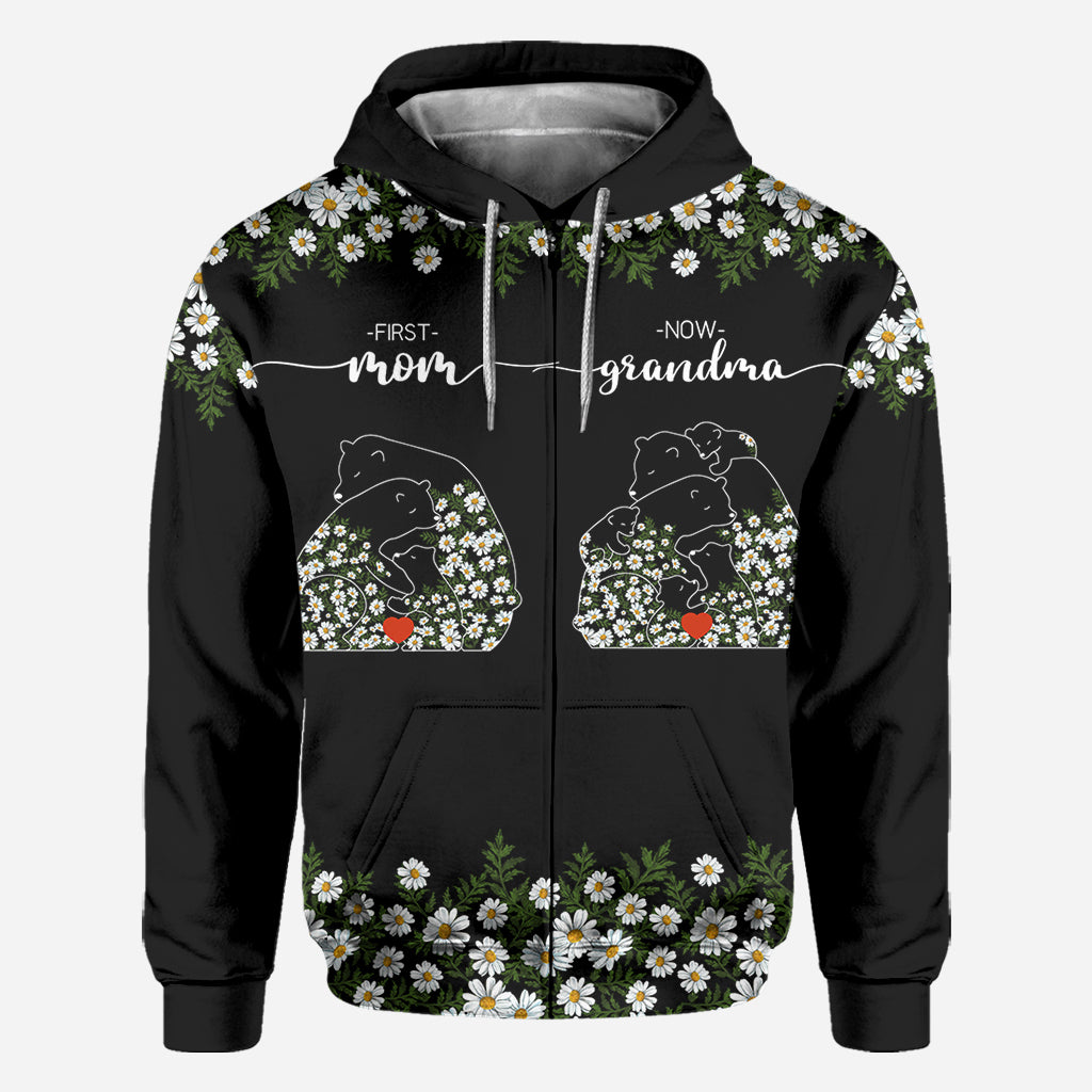Première maman, maintenant grand-mère Bear Daisy - T-shirt personnalisé « Grand-mère »