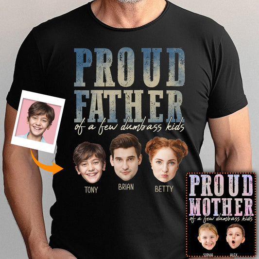 Fier papa, maman de quelques enfants idiots - T-shirt et sweat à capuche personnalisés pour papa