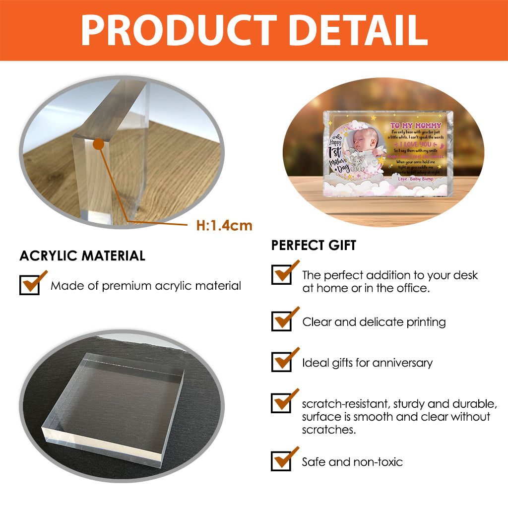 Bonne première fête des mères ! Plaque acrylique personnalisée en forme de maman