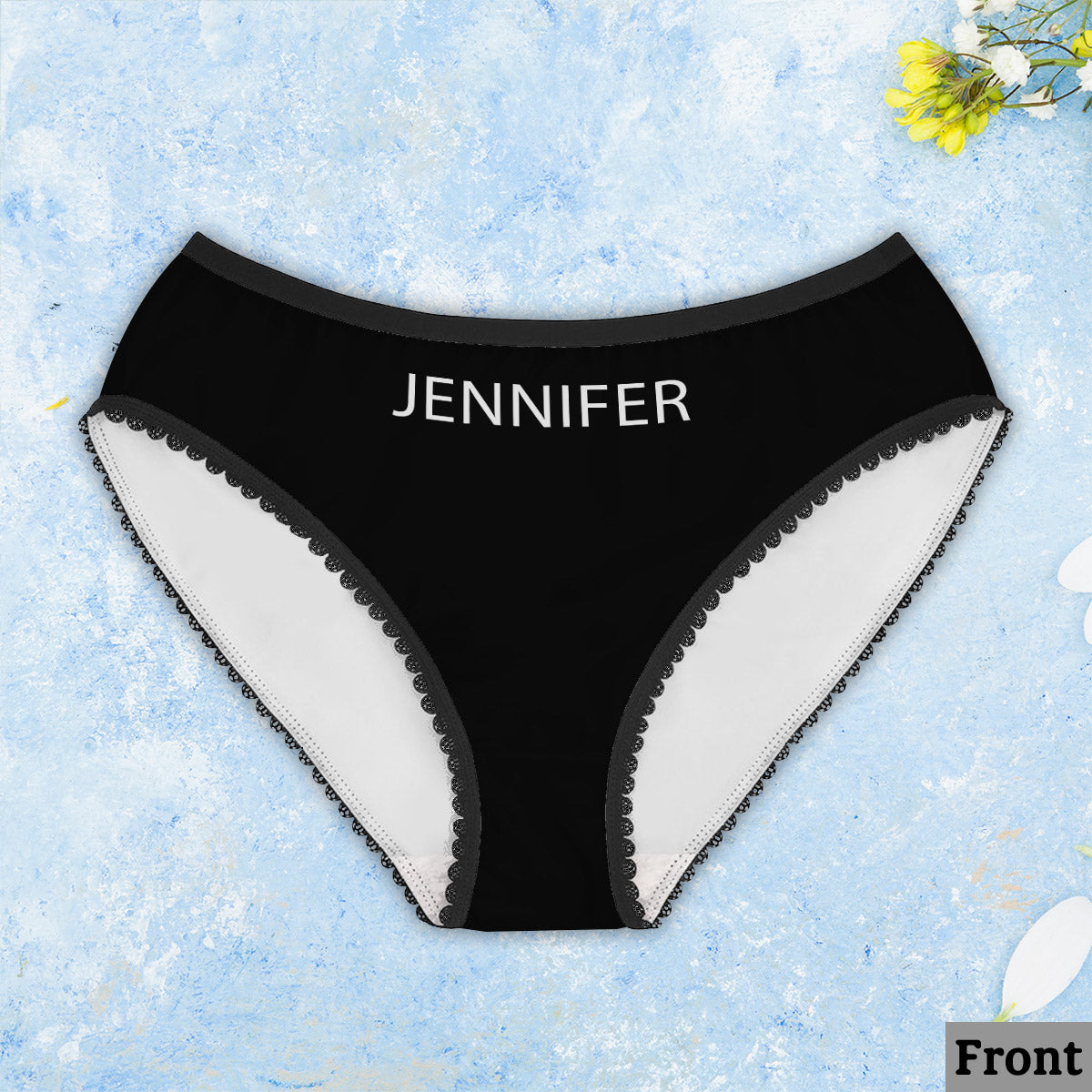 Culottes pour femmes avec bordure en dentelle afro-américaine personnalisée « Brown Sugar Sexy Lips »