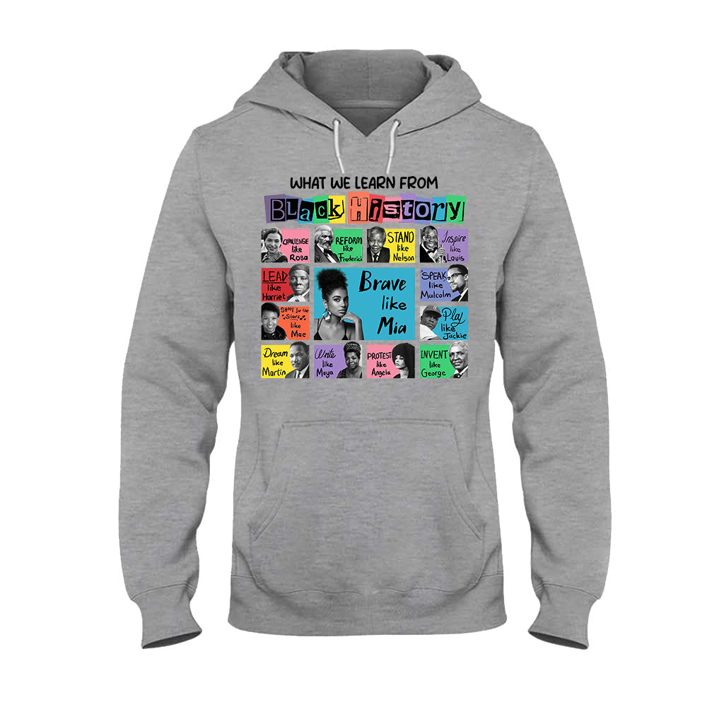 Ce que nous apprenons de l'histoire des Noirs - T-shirt et sweat à capuche afro-américains personnalisés