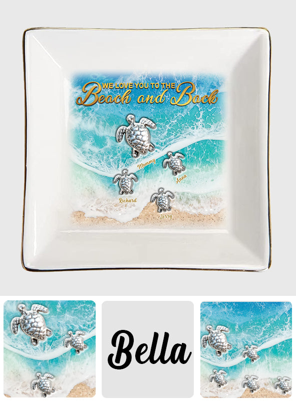 On t'aime jusqu'à la plage et retour - Porte-bijoux tortue personnalisé