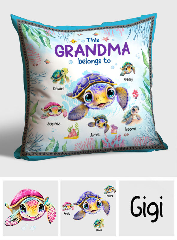 Ce coussin décoratif personnalisé « Cette grand-mère appartient à »